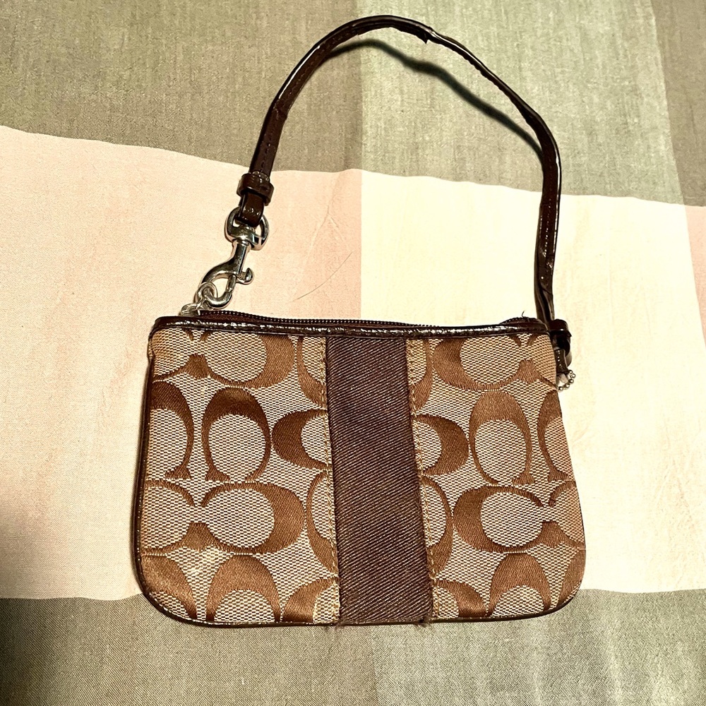 Coach wristlet. Brown. Well loved.